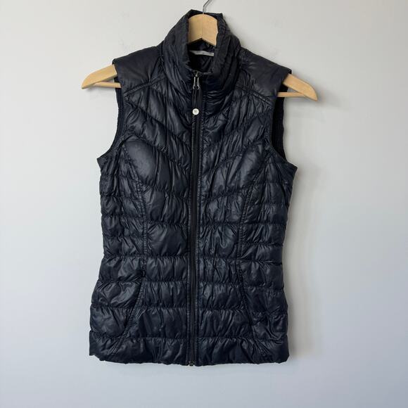 Athleta Black Puffer Vest Goose Down - Picture 1 of 10